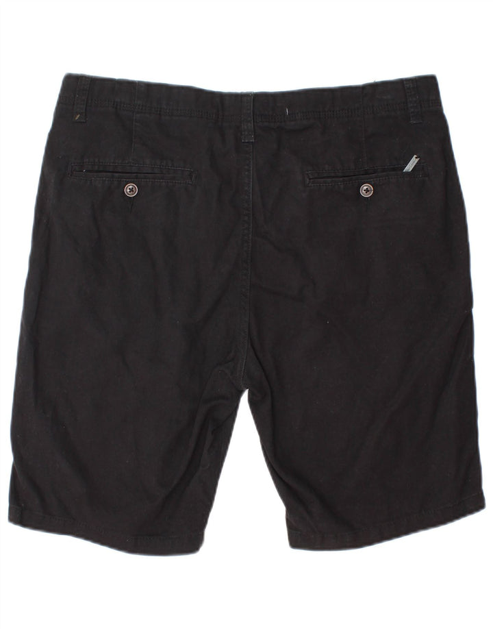 Pierre Cardin Herren-Chinoshorts mit normaler Passform, Größe M, W32, schwarze Baumwolle