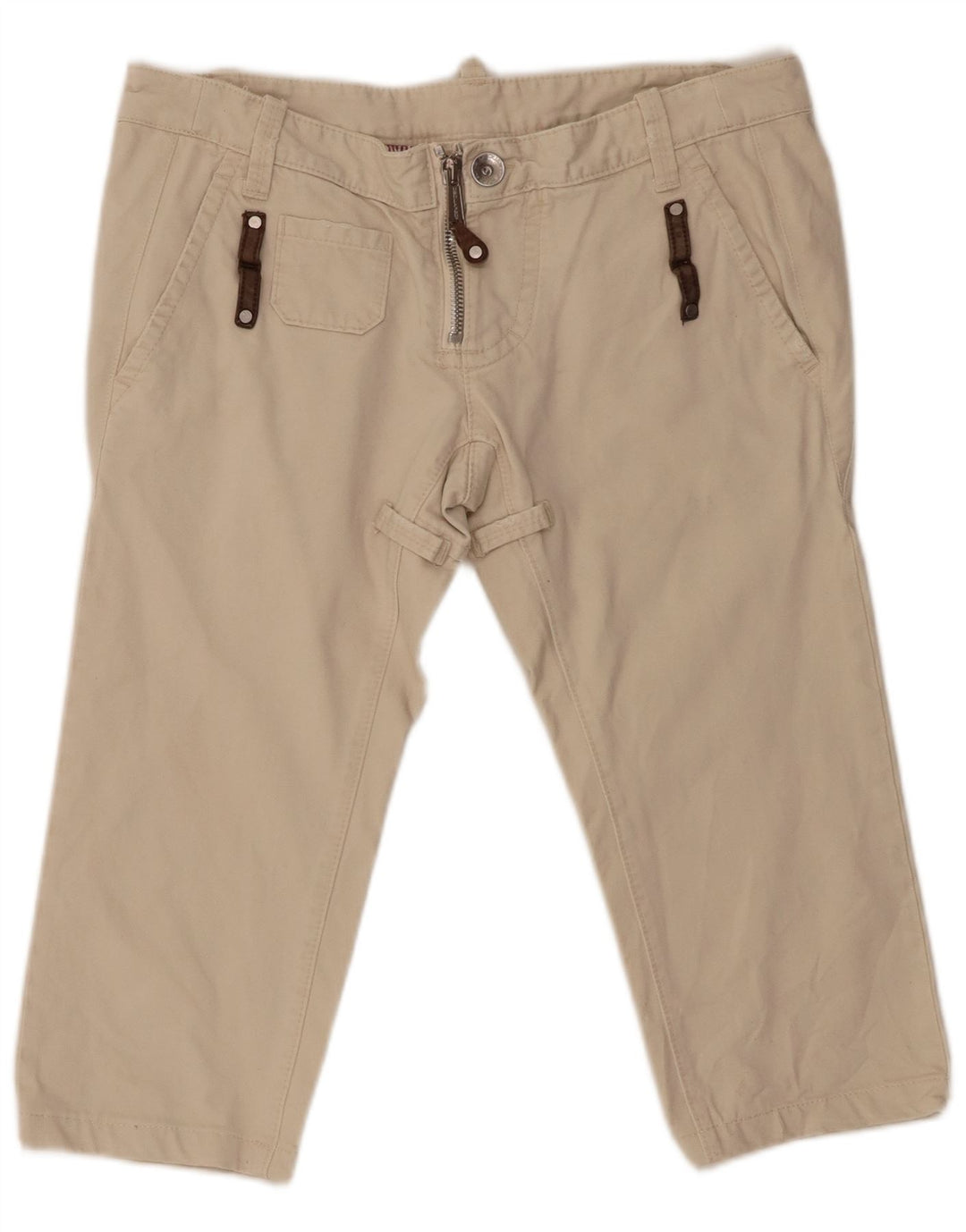 Dsquared2 Herren-Caprihose mit niedriger Taille, IT 44, Mittel W34 L19, Beige, Baumwolle