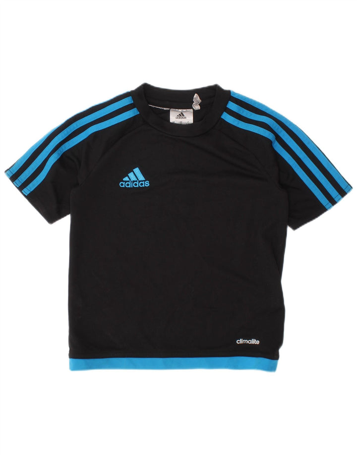 ADIDAS Climalite T-Shirt für Jungen, 4–5 Jahre, schwarzes Colourblock-Polyester