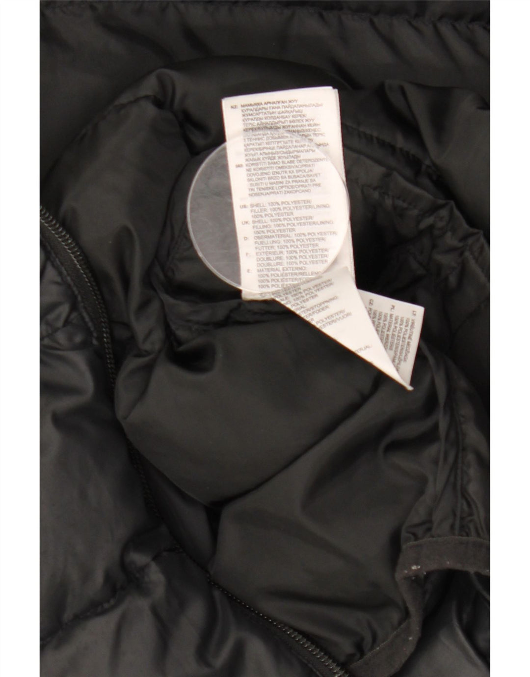 ADIDAS Wattierte Jacke mit Kapuze für Jungen, 9–10 Jahre, schwarzes Polyester