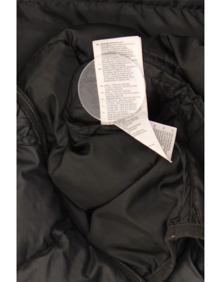 ADIDAS Wattierte Jacke mit Kapuze für Jungen, 9–10 Jahre, schwarzes Polyester