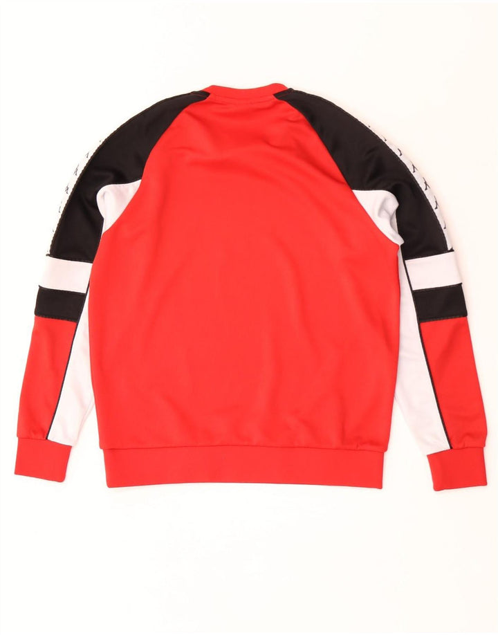 Kappa Herren Grafik-Sweatshirt-Pullover Mittelrotes Colourblock-Polyester