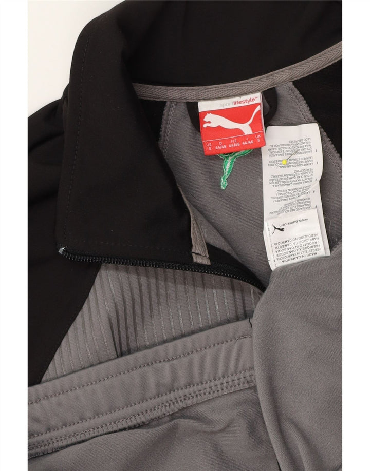 Puma Herren-Trainingsanzug mit grafischer lockerer Passform, Oberteil, Größe S, Grau, Farbblock