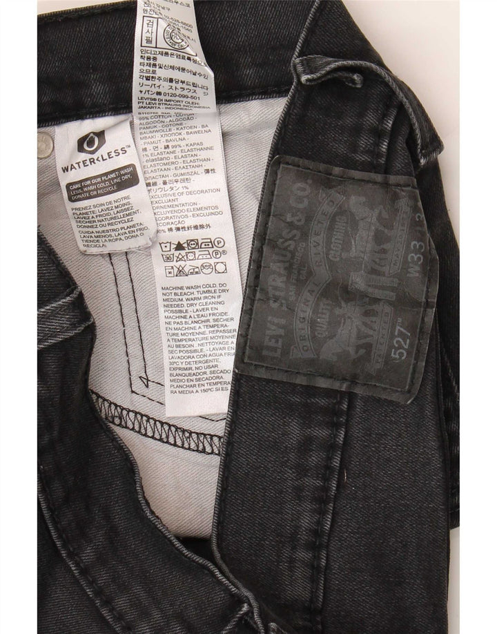 Levi's Herren 527 Bootcut Jeans W33 L34 Schwarze Baumwolle