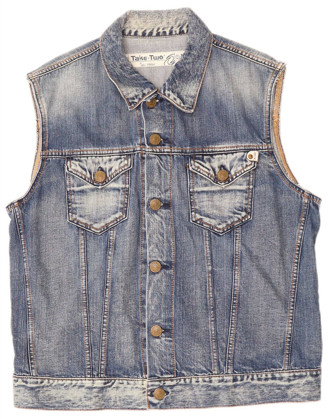 TAKE TWO Jeansweste für Jungen, 13–14 Jahre, XL, blaue Baumwolle