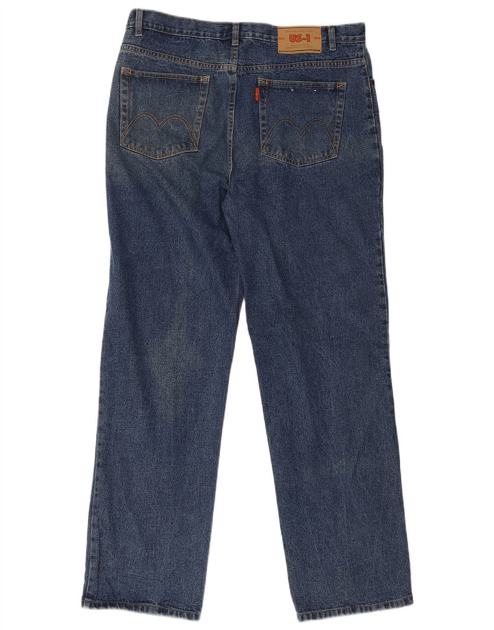 Vintage Herren Straight Jeans W38 L33 Blaue Baumwolle