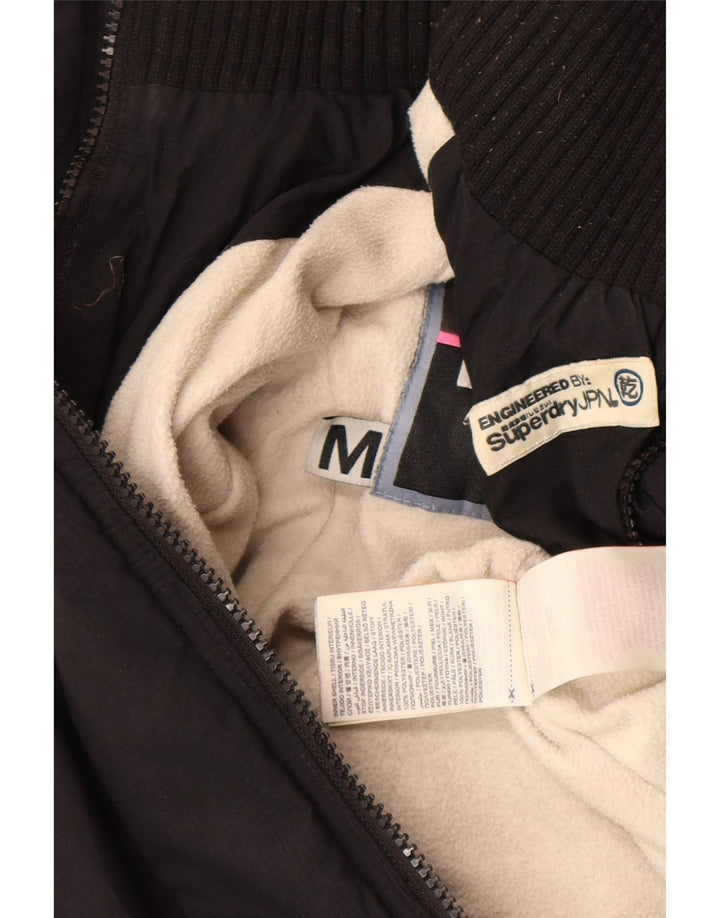 Superdry Damen Graphic Hooded Windjacke UK 14 Medium Schwarz