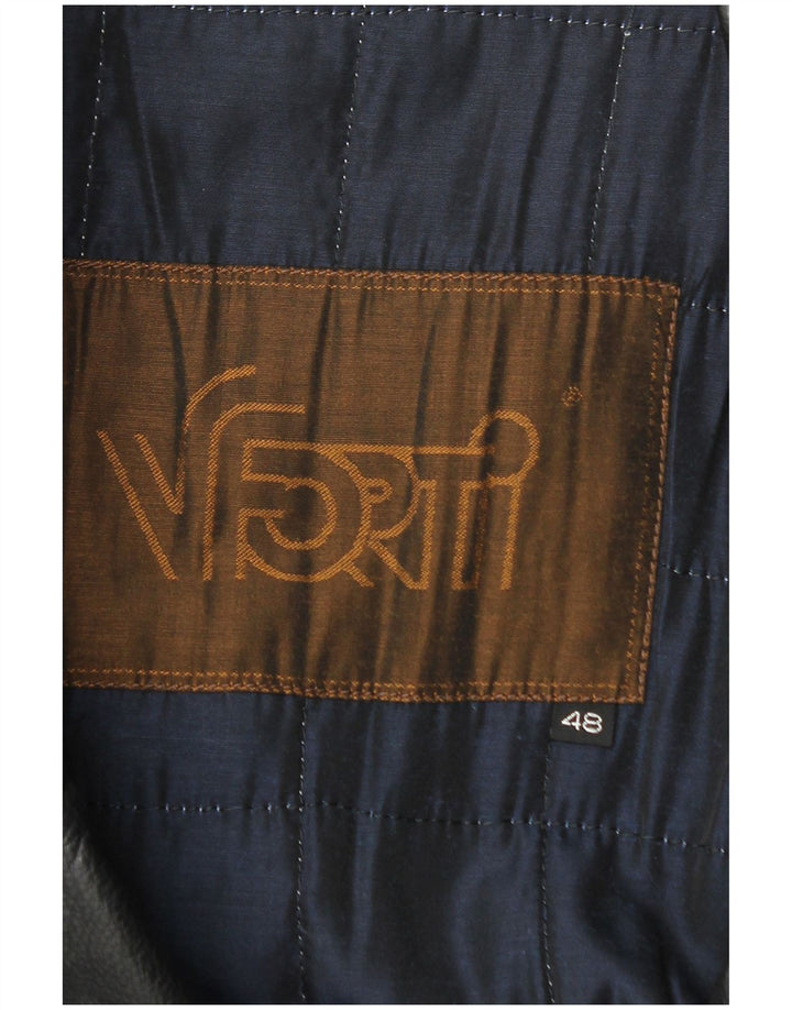 Vittorio Forti Herren Ledermantel IT 48 Medium Schwarz