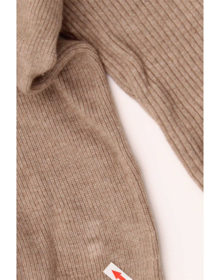 Massimo Dutti Herren-Pullover mit Reißverschluss am Hals, große beige Wolle