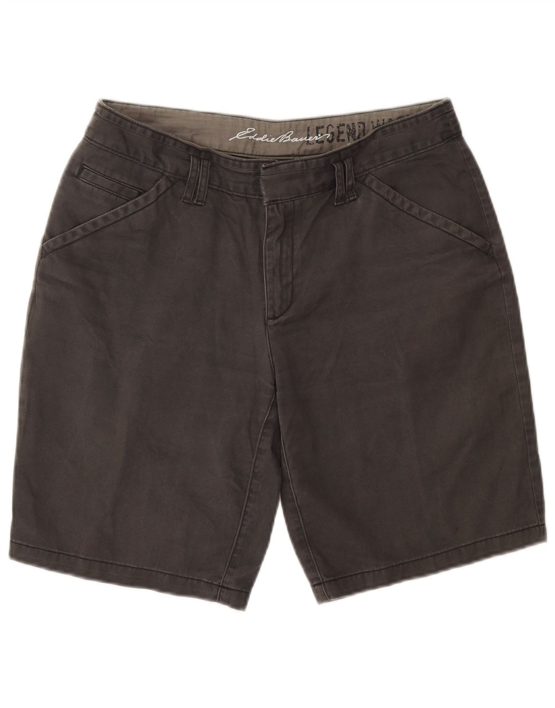 Eddie Bauer Damen Chino-Shorts US 8 Medium W30 Graue Baumwolle