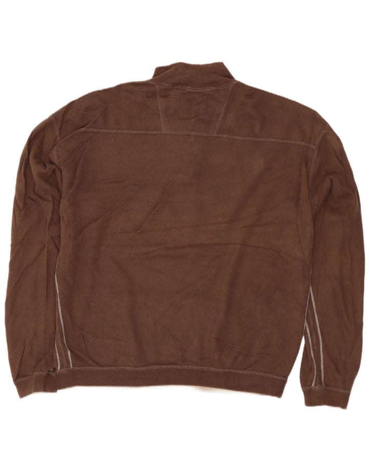 Izod Herren-Sweatshirt mit Reißverschluss am Hals, XL, Braun