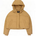 Zara Damen-Jacke mit Kapuze, übergroß, wattiert, UK 14, Mittelbeige