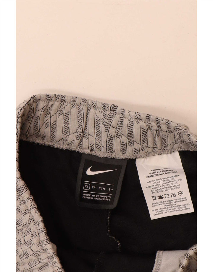 Nike Damen Sportshorts UK 6 XS Graues geometrisches Polyester