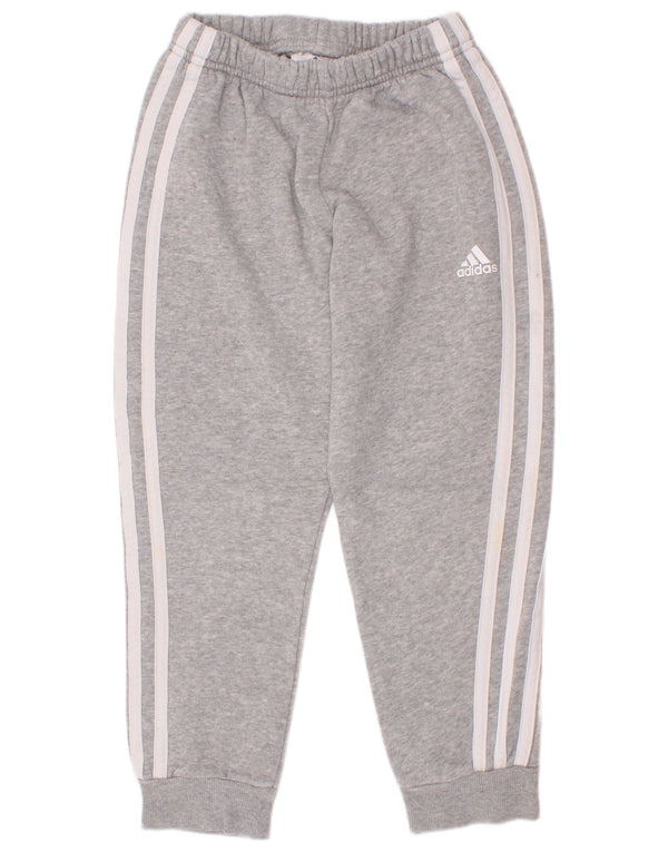 Adidas Jungen-Trainingshose, Jogginghose, 6–7 Jahre, grau gefleckte Baumwolle