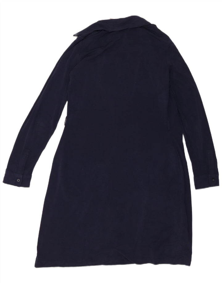 Calvin Klein Damen Wickelkleid UK 14 Medium Marineblau Polyester