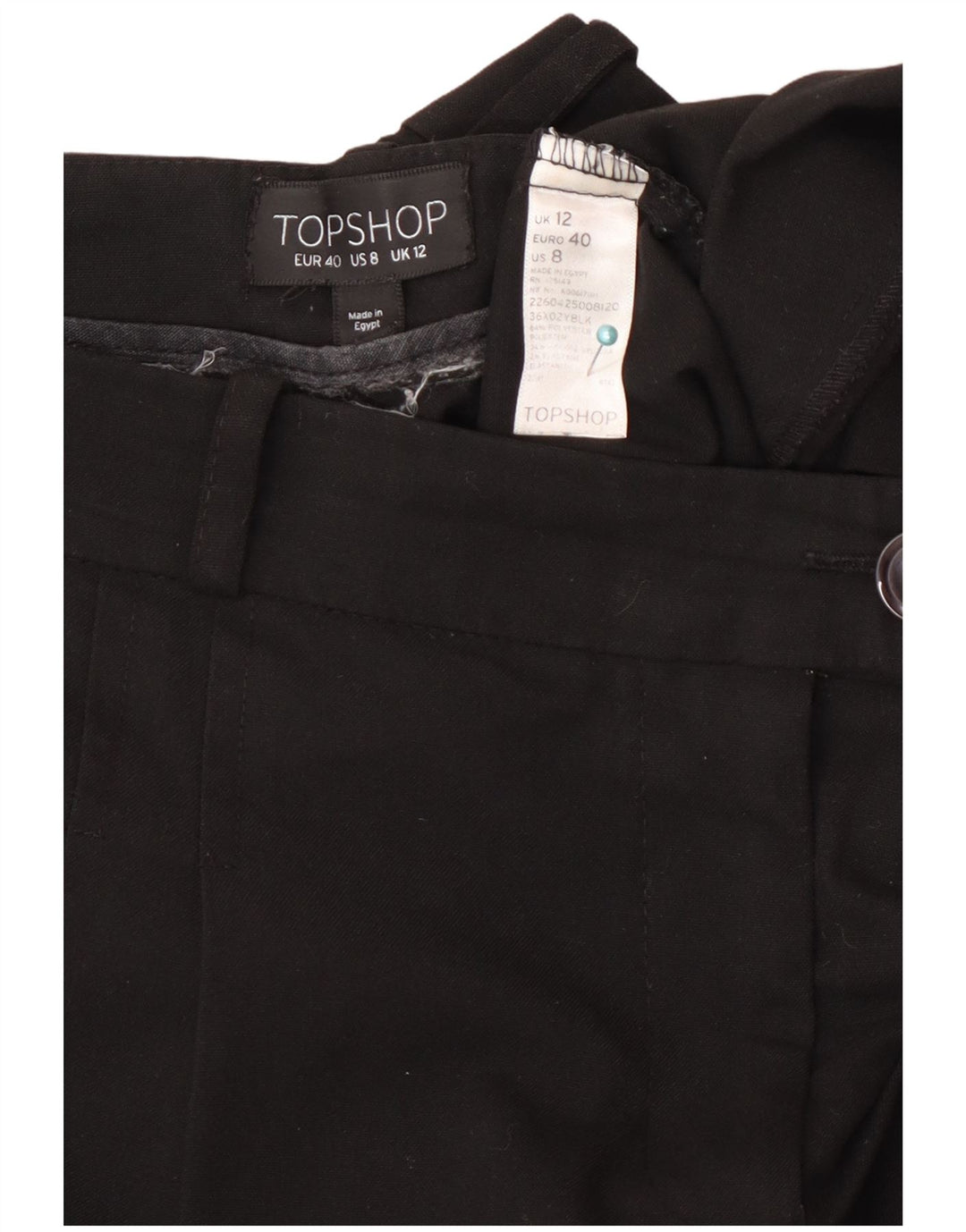 Zara Damen Tapered Cropped-Hose EU 40 Medium W30 L25 Schwarz Polyester