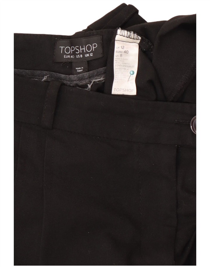 Zara Damen Tapered Cropped-Hose EU 40 Medium W30 L25 Schwarz Polyester