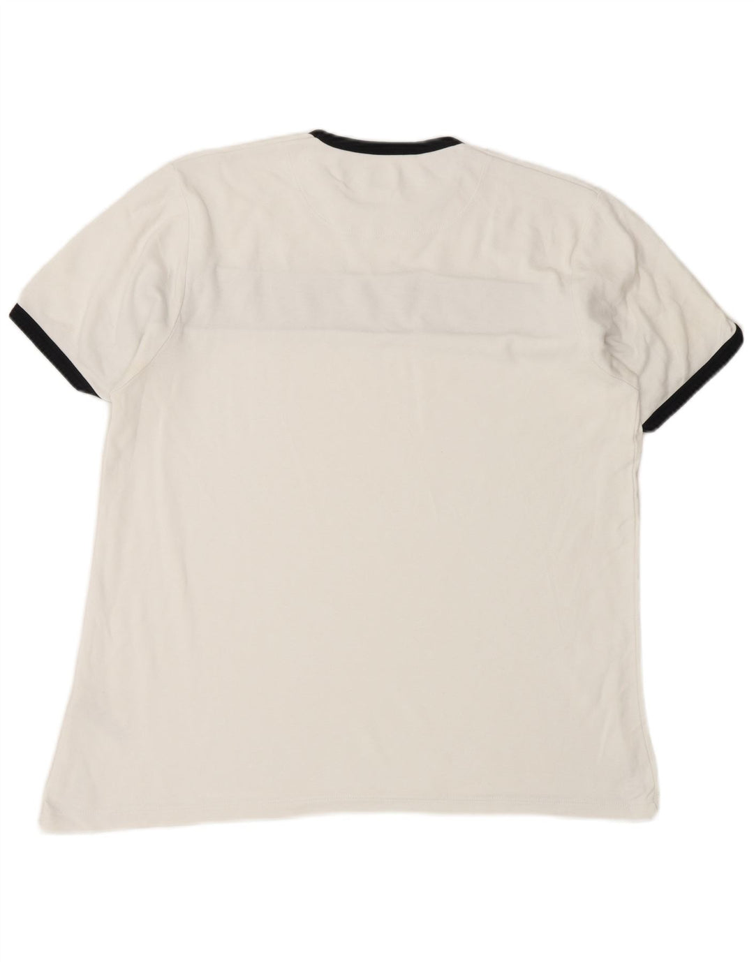French Connection Herren-T-Shirt-Oberteil aus mittelweißer Colourblock-Baumwolle