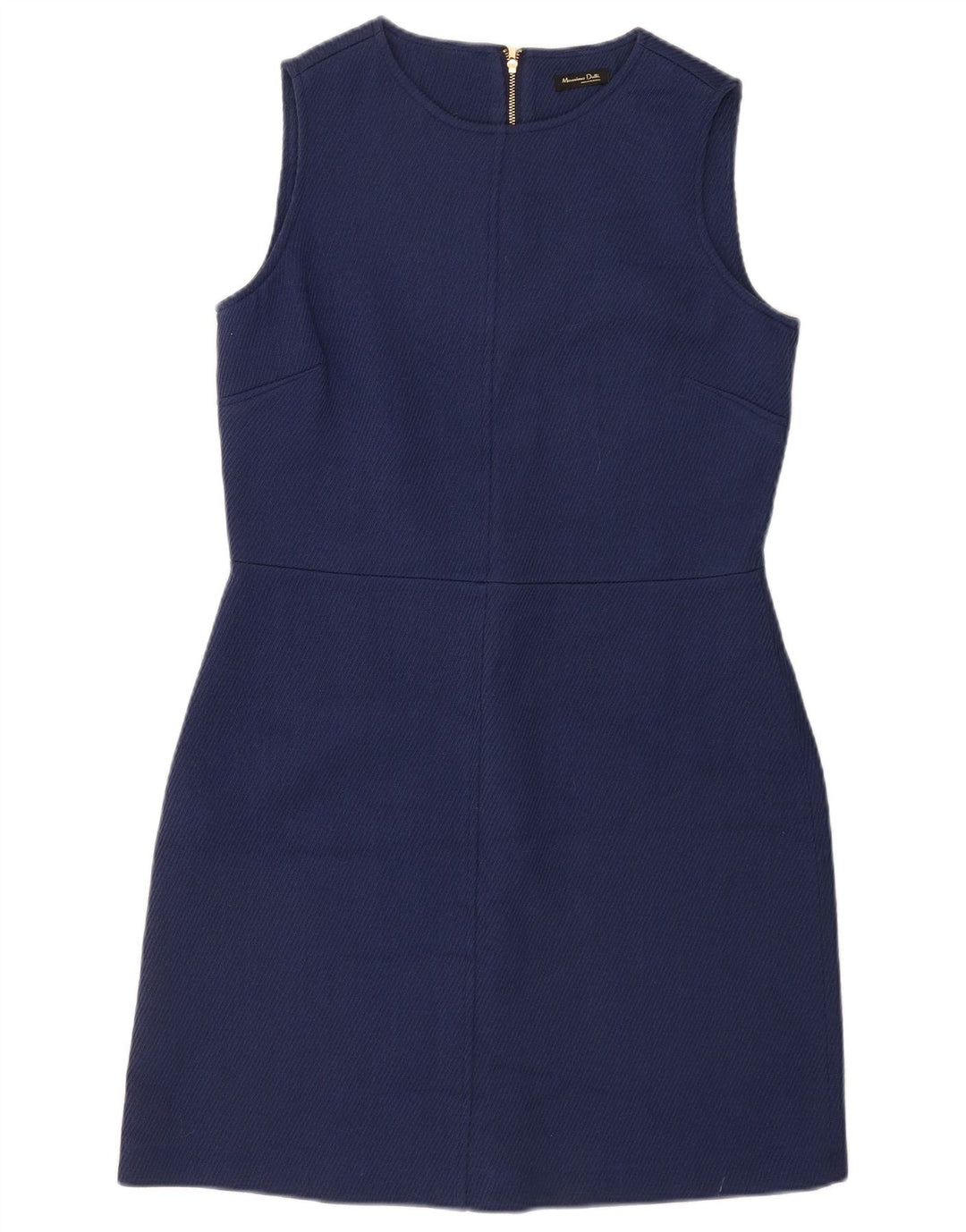 Massimo Dutti Damen Ärmelloses Etuikleid EU 42 Große marineblaue Wolle