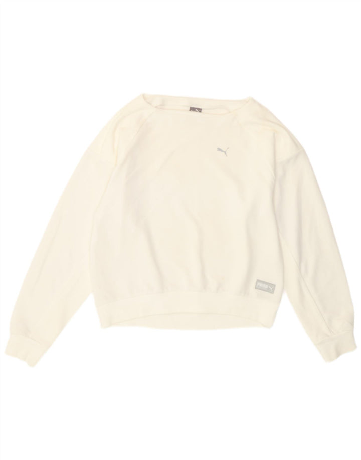 Puma Damen Loose Fit Sweatshirt Pullover UK 10 Small Weiß