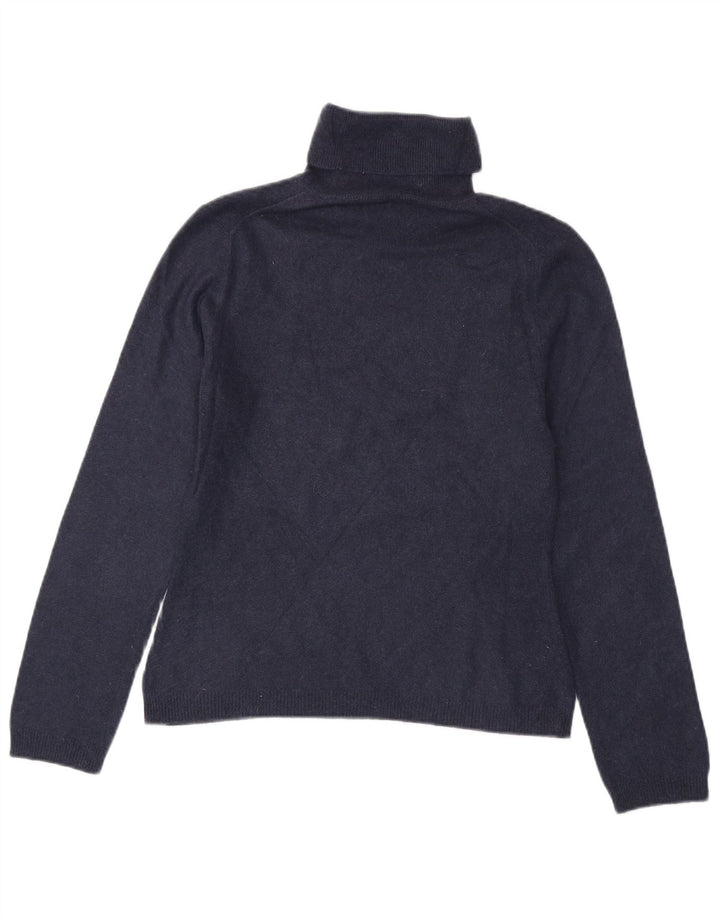 Benetton Damen-Pullover mit Rollkragen, Größe S, Marineblau, Kaschmir