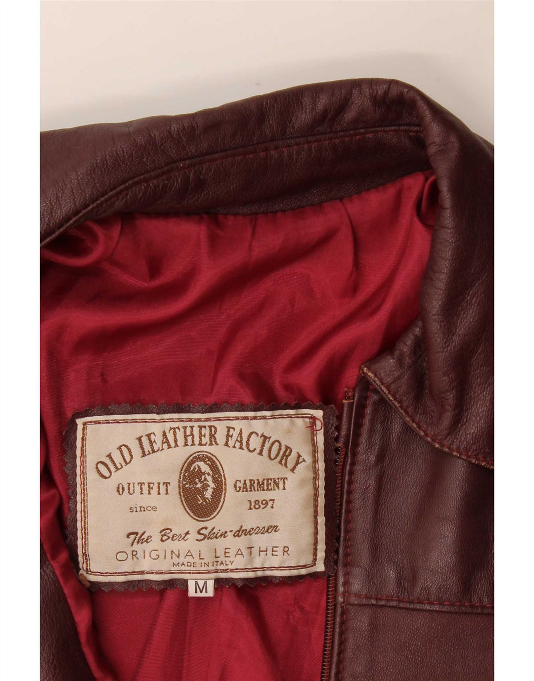 Vintage Damen Lederjacke UK 14 Medium Burgund