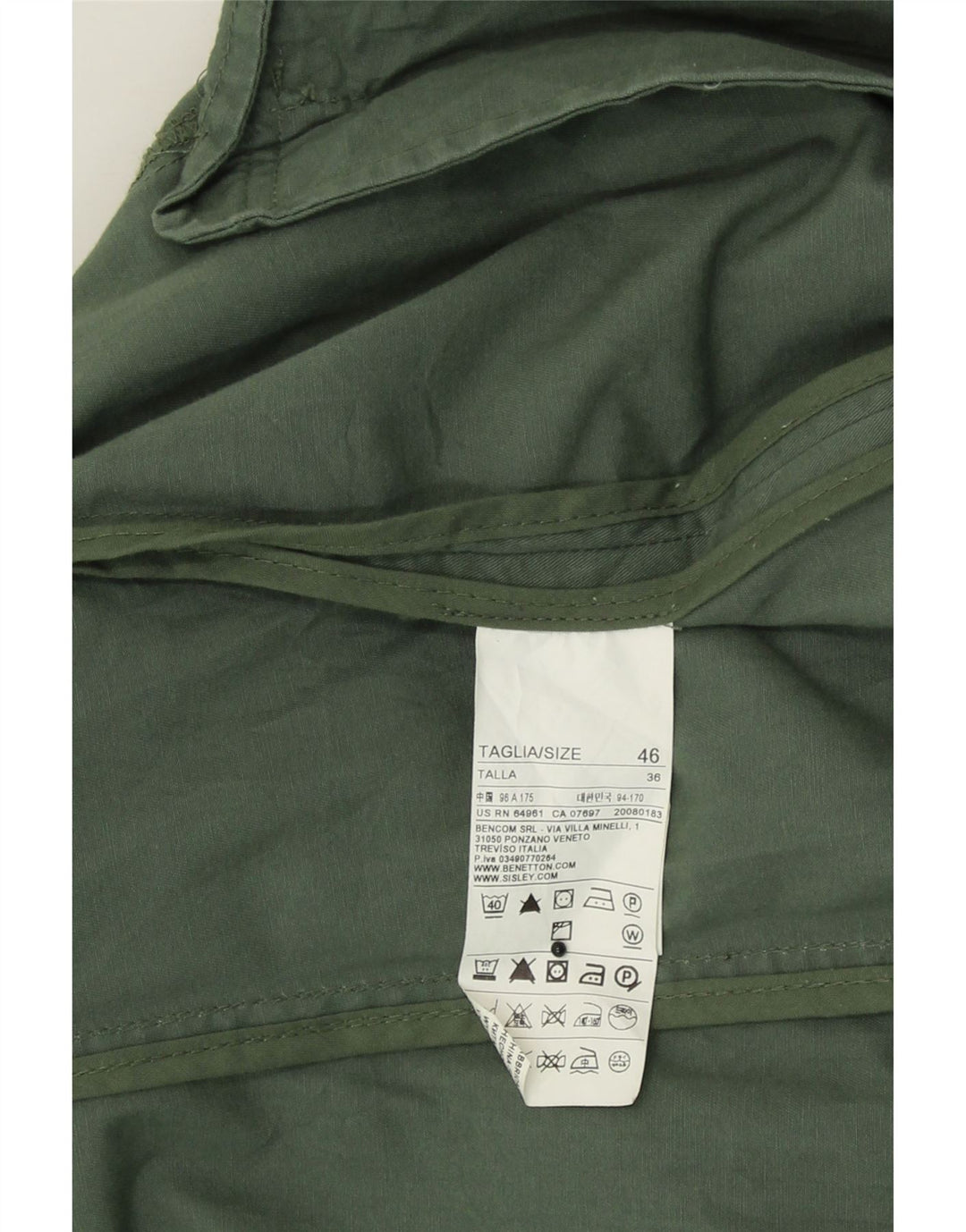 BENETTON Womens Double Breasted Trench Coat IT 46 Large Khaki Cotton Vintage Benetton and Second-Hand Benetton from Messina Hembry 