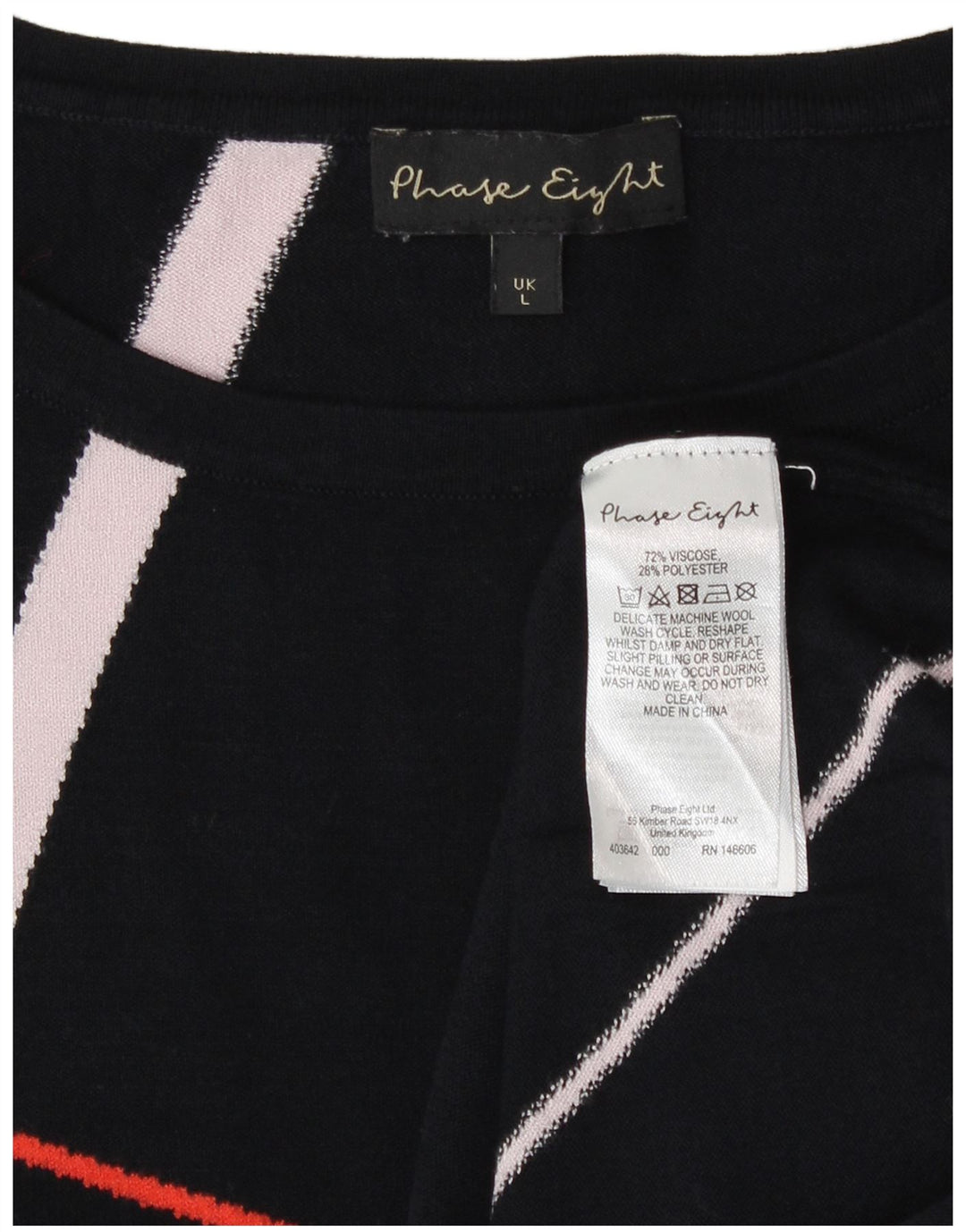 Phase Eight Damen-Pullover mit Rundhalsausschnitt, Gr. 42, Größe L, Schwarz, geometrisch