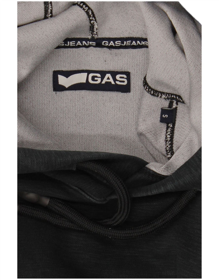 GAS Mens Hoodie Jumper Small Black Cotton
