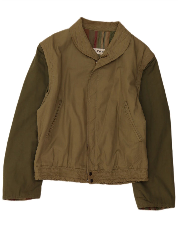 NINO DANIELI Damen Bomberjacke UK 16 Large Khaki Colourblock