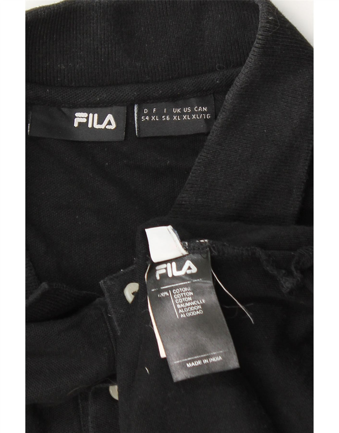 FILA Herren Poloshirt XL Schwarz Baumwolle