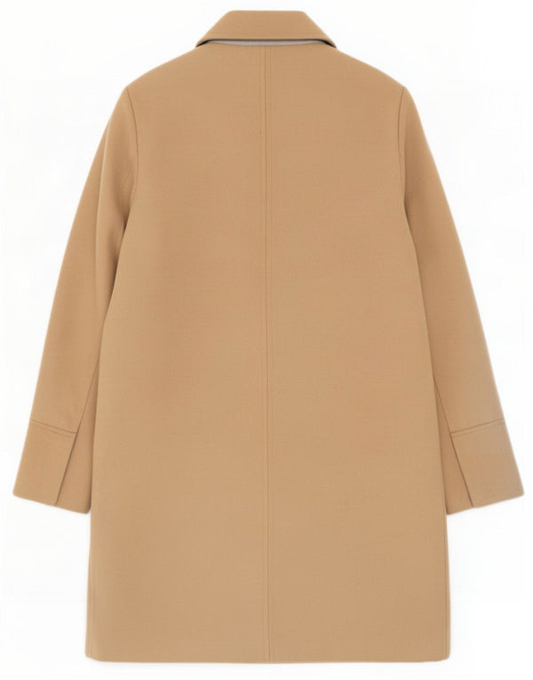 Topshop Womens Overcoat UK 8 Small Beige Polyester