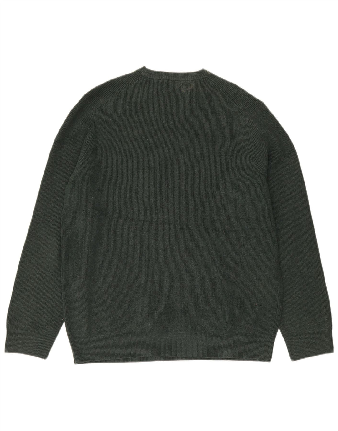 Marks & Spencer Herren-Pullover mit Rundhalsausschnitt, XL, grünes Polyester