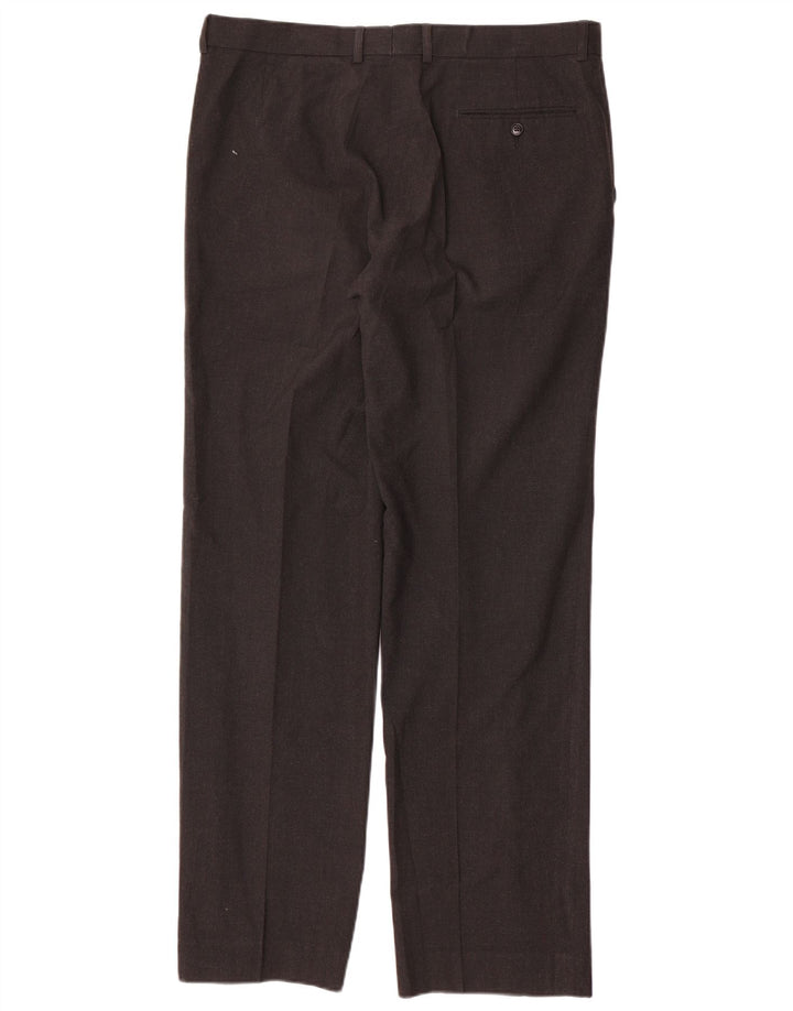 Gerade Herren-Anzughose von Marks & Spencer, W36, L33, grau, Polyester
