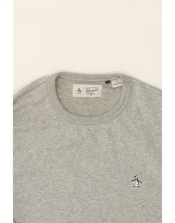 PINGUIN Herren-Sweatshirt-Pullover, große graue Baumwolle