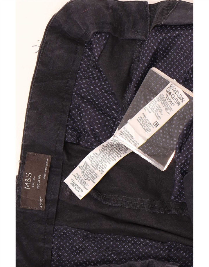 Marks & Spencer Herren-Chinohose, normal, W40, L33, Marineblau, Baumwolle