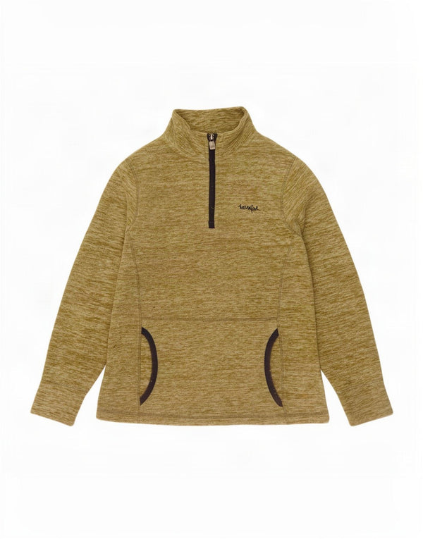 Weird Fish Damen-Fleecepullover mit Reißverschluss am Hals, UK 12, Medium Khaki meliert