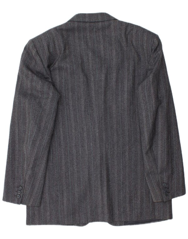 Valentino Mens 2 Button Blazer Jacket IT 46 Small Navy Blue Striped