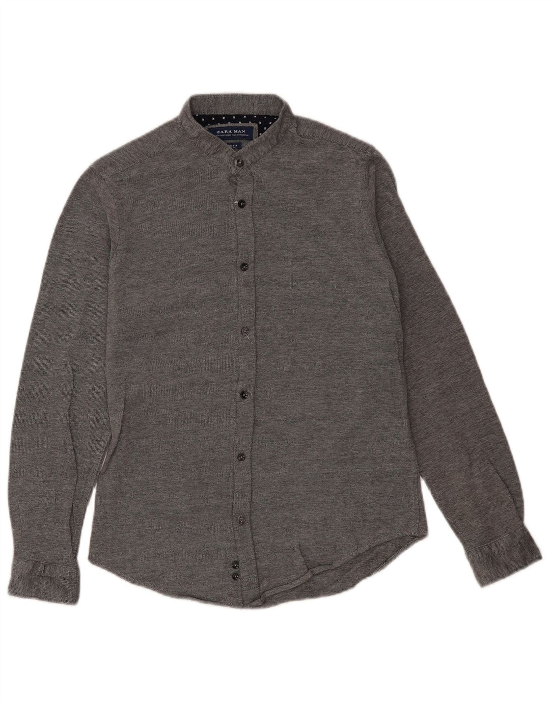 Zara Herren-Slim-Fit-Hemd aus mittelgrauer Baumwolle