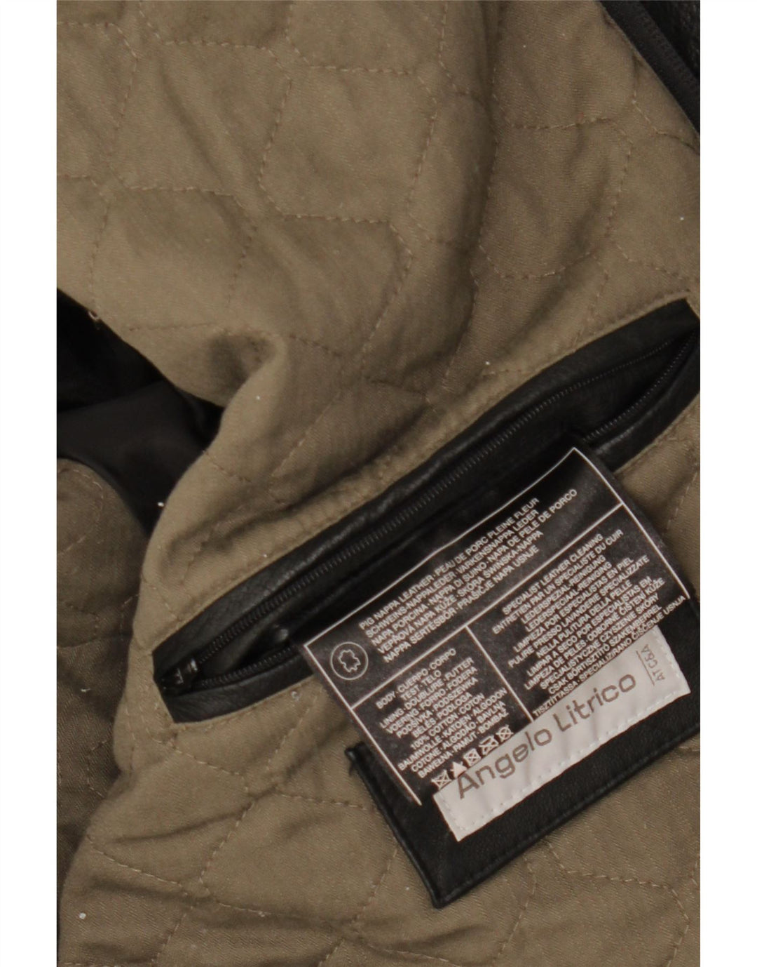 ANGELO LITRICO Herren Lederjacke UK 42 XL Schwarzes Leder