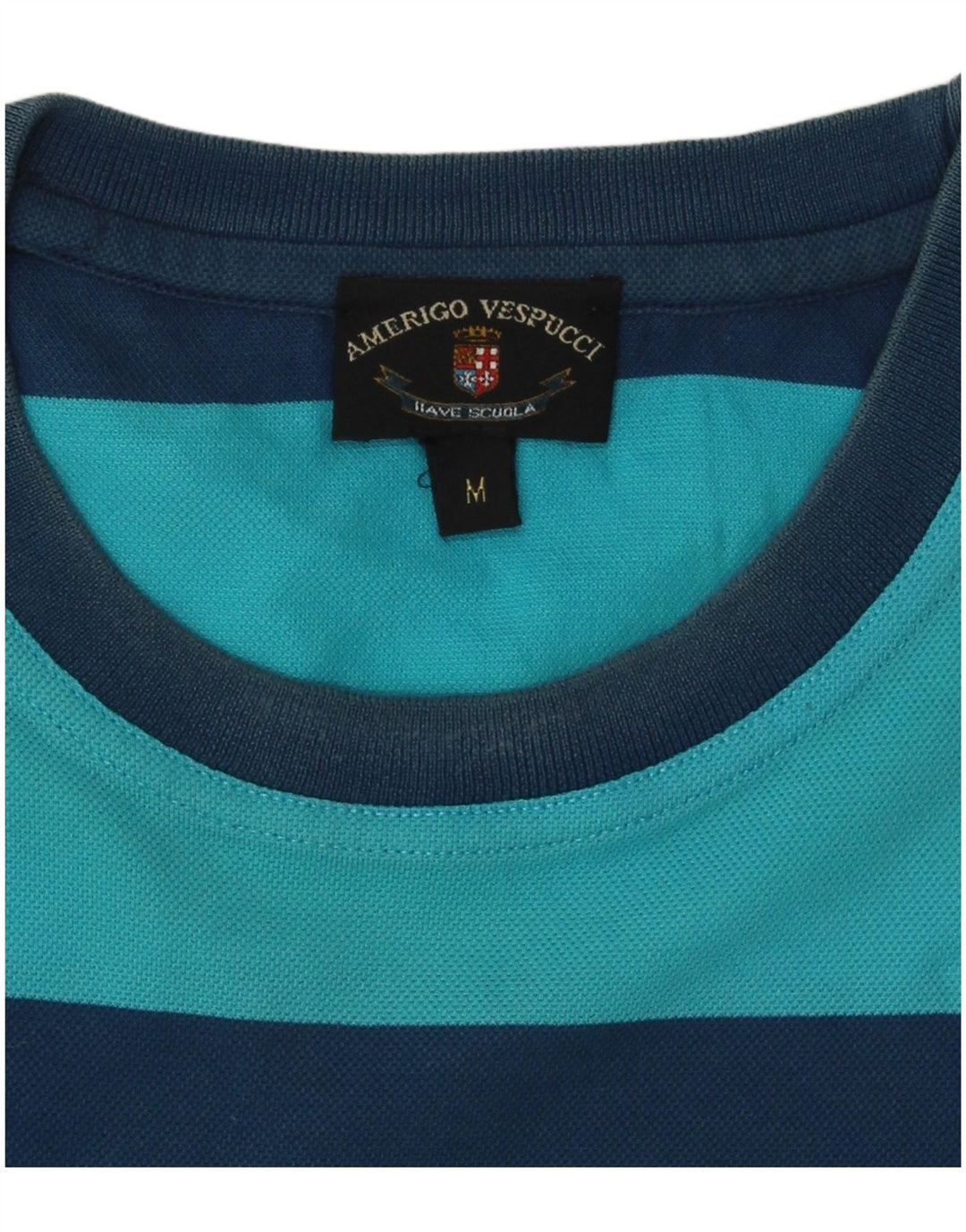 AMERIGO VESPUCCI Herren T-Shirt Top Mittelblau gestreift