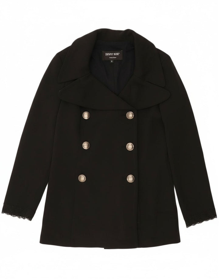 Denny Rose Damen Pea Coat UK 10 Small Schwarz Polyester