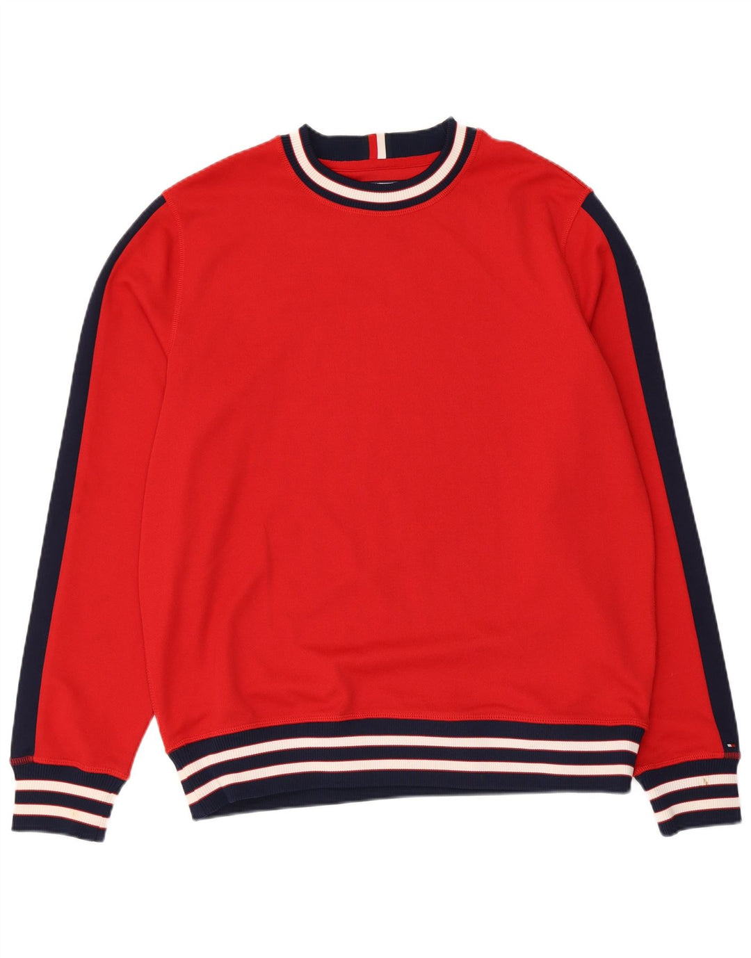 Tommy Hilfiger Herren-Sweatshirt-Pullover, großes rotes Farbblock-Polyester
