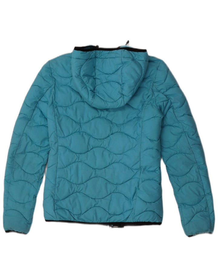 Superdry Wattierte Damenjacke mit Kapuze, UK 8, Größe S, Blau, Polyester