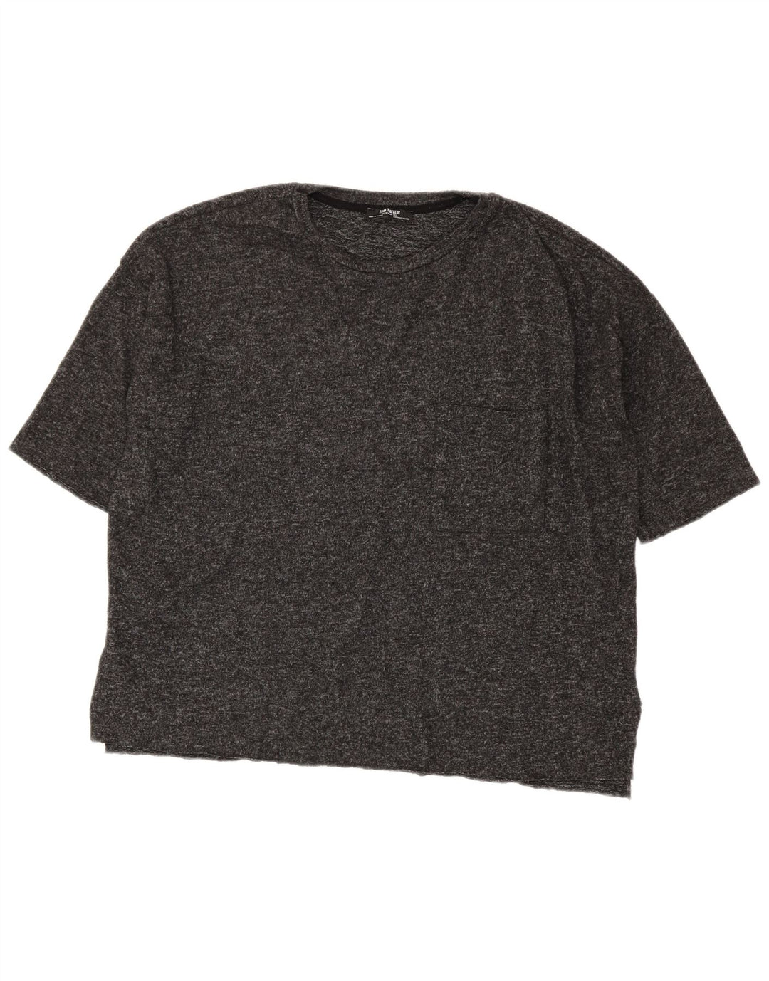 Übergroßes T-Shirt-Oberteil für Damen von Zara, UK 14, Mittelgrau geflecktes Polyester
