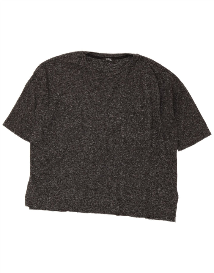 Übergroßes T-Shirt-Oberteil für Damen von Zara, UK 14, Mittelgrau geflecktes Polyester