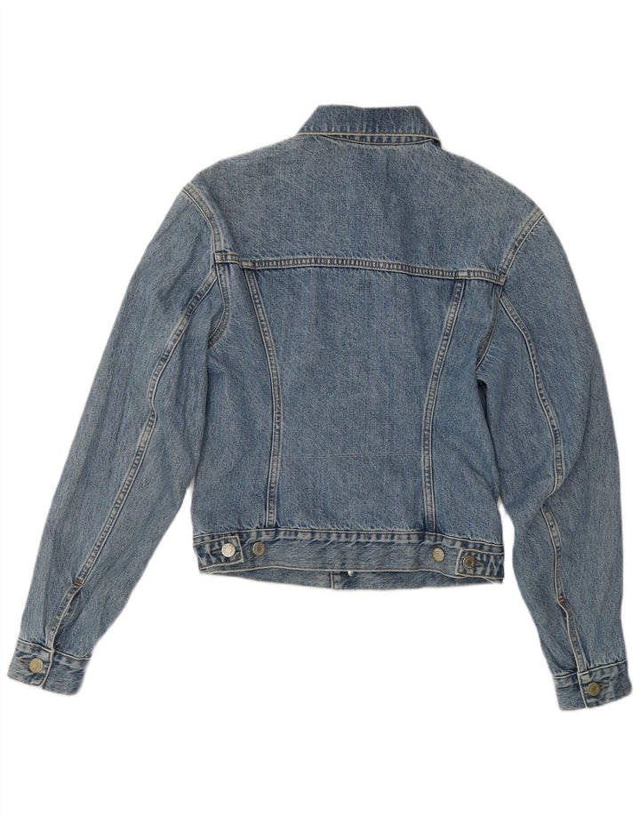 Helmut Lang Damen Jeansjacke UK 8 Small Blaue Baumwolle