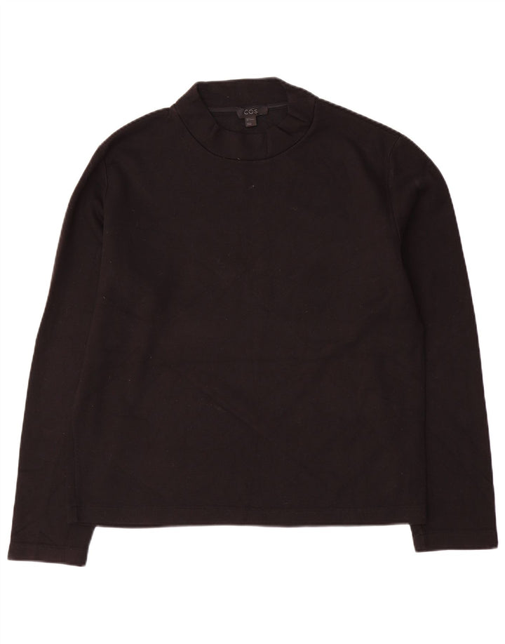 Cos Damen Übergroßes Top Langarm UK 10 Small Schwarze Viskose