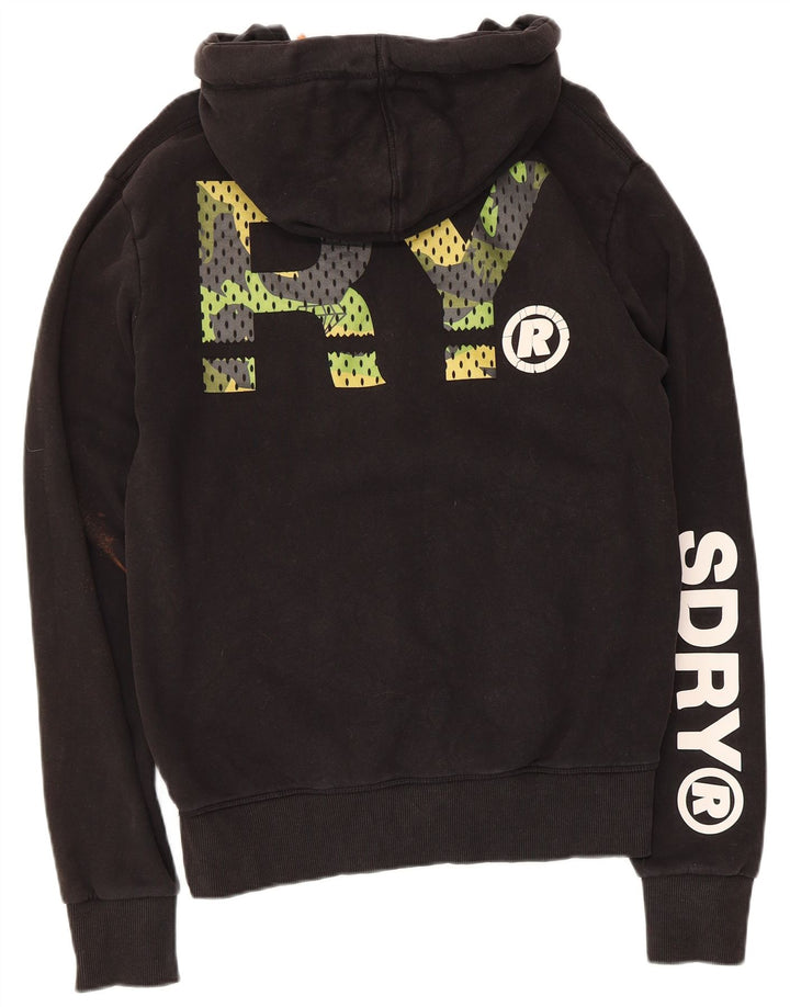 Superdry Herren-Kapuzenpullover mit Grafik, mittelschwarz, Baumwolle
