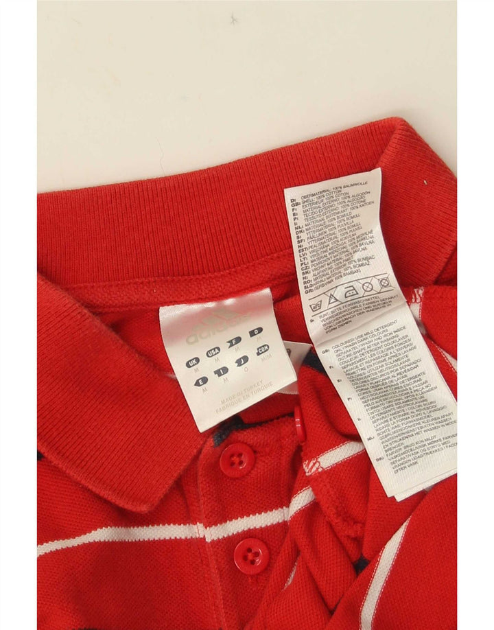 Adidas Herren-Poloshirt, mittelrot, gestreift, Baumwolle
